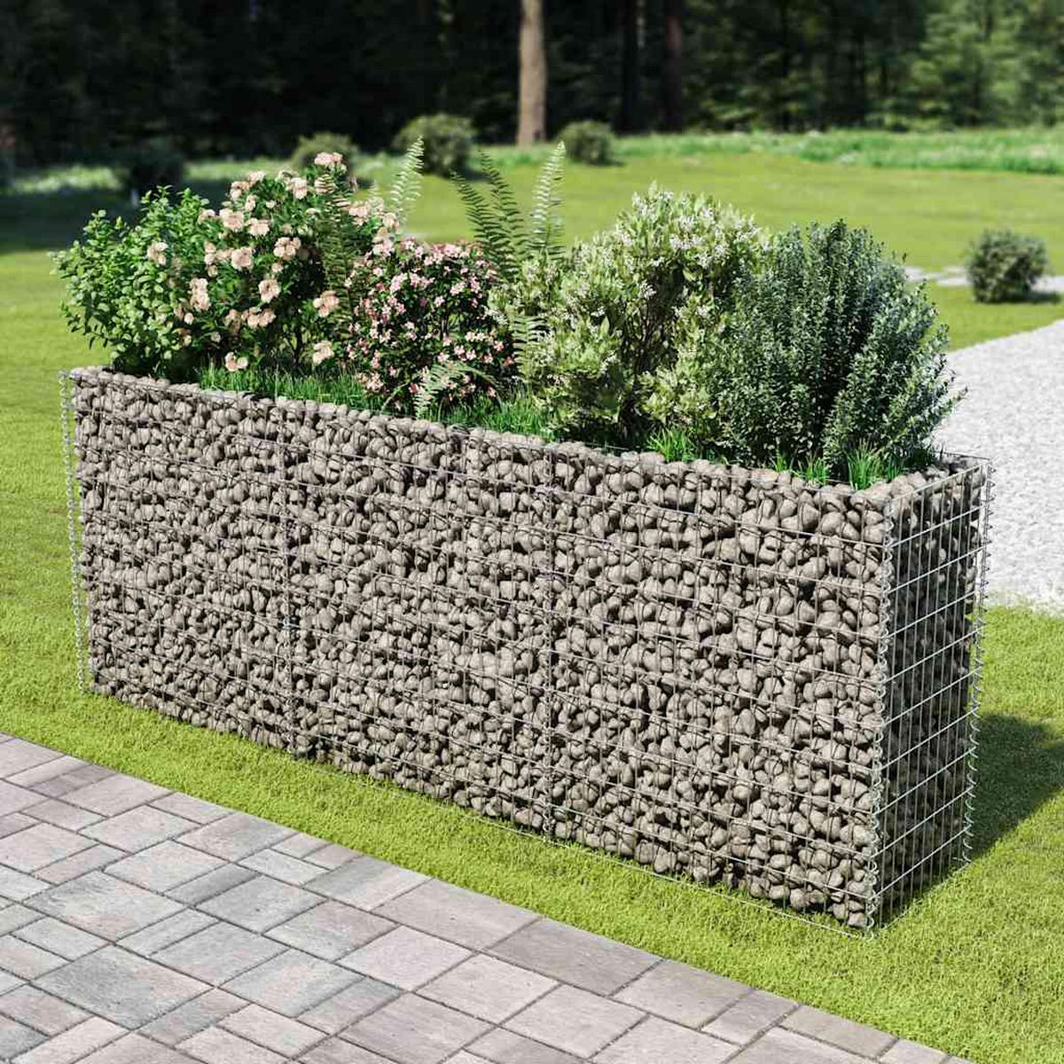 GABIONEN-HOCHBEET Verzinkter Stahl 270x50x100 cm - Silberfarben, Metall (270/100/50cm)