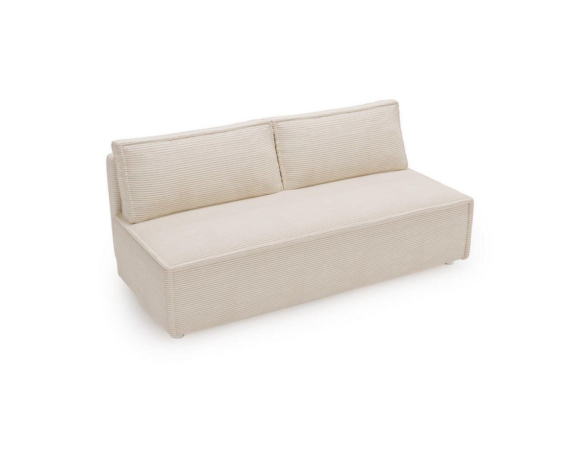 SCHLAFSOFA Mit Bettkasten DUO Poso Stoff Hellbeige - Ecru, Holz (198/89/90cm) - Kaiser Möbel