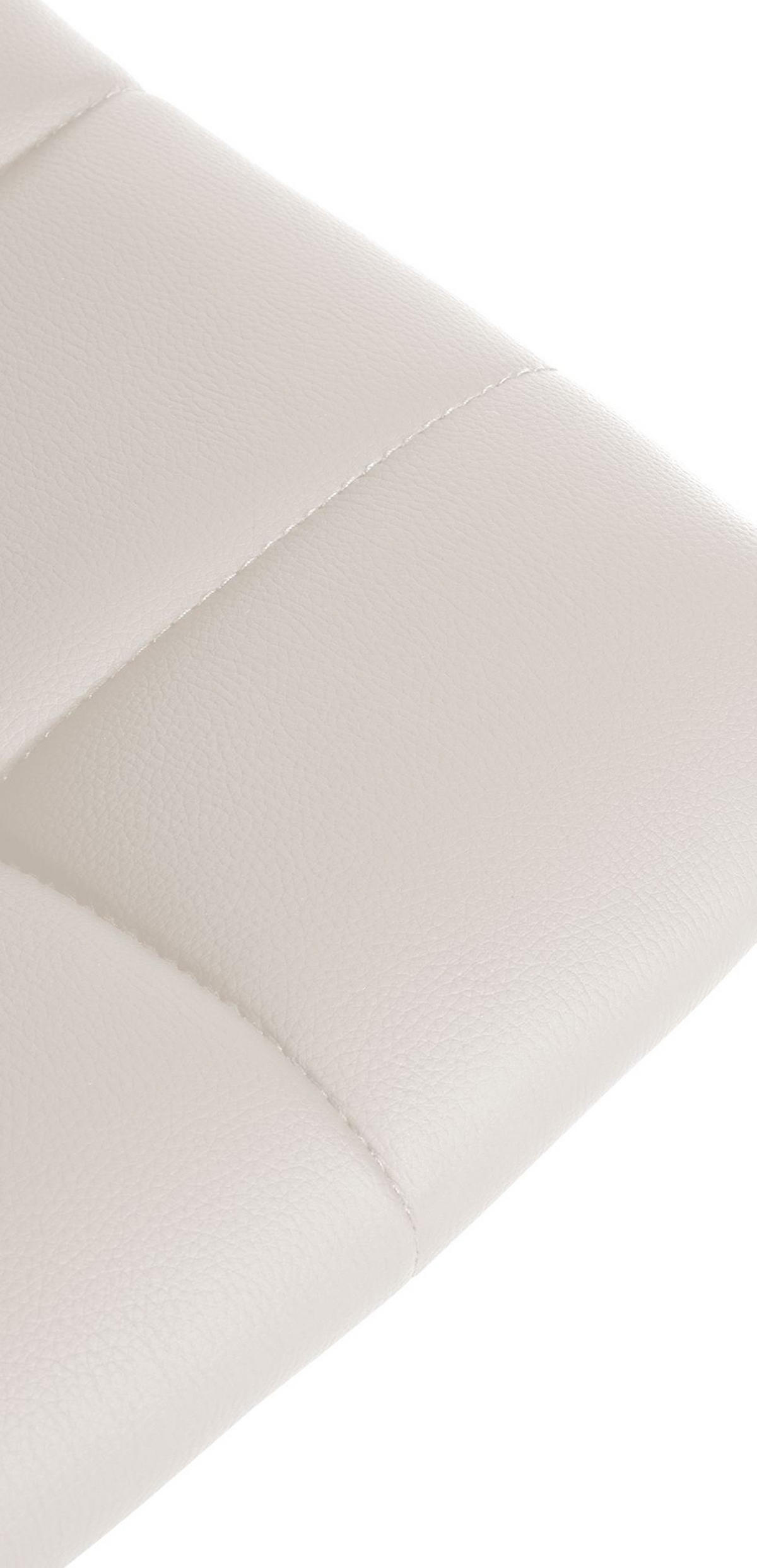 BARHOCKER James Kunstleder chrom weiß - Chromfarben/Weiß, Kunststoff/Metall (43/108.5/46.5cm) - TPFLiving