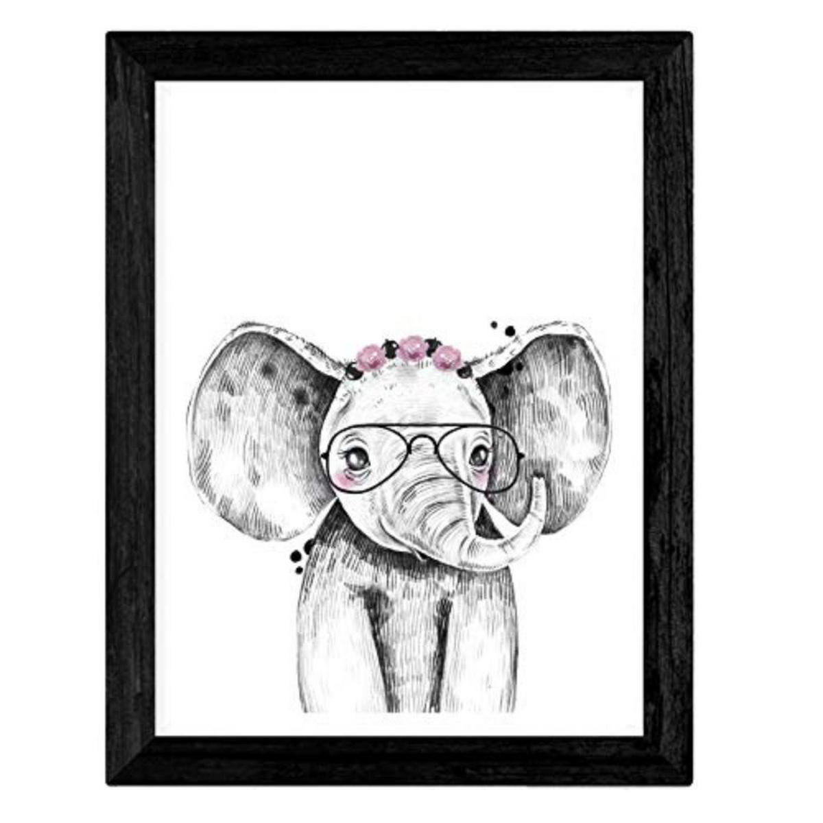 POSTER Set mit 4 Kindern Tiere Rosenzubehör A4 Rahmenlos - Klar, Papier (29.7/3cm) - Nacnic