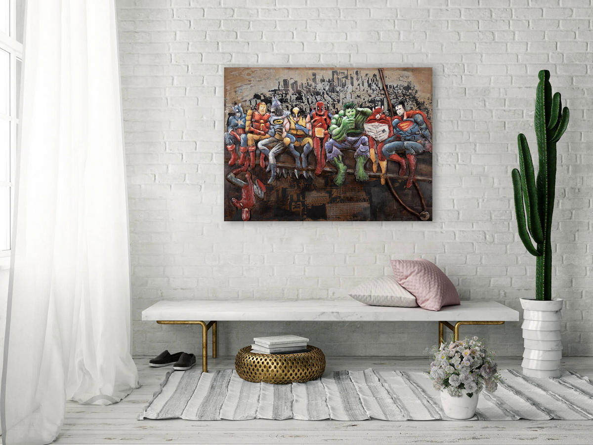 METALLBILD Bunt 100/75 cm - Multicolor, Metall (5.42/75cm) - KUNSTLOFT