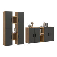 WOHNWAND The One Basalt grau 270/34/182 cm - Braun, Holzwerkstoff (270/182/34cm) - Xonox