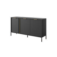 SIDEBOARD LARS Schwarz 153x40x81 cm - Schwarz, Holzwerkstoff (153/81/40cm) - FURNLUX