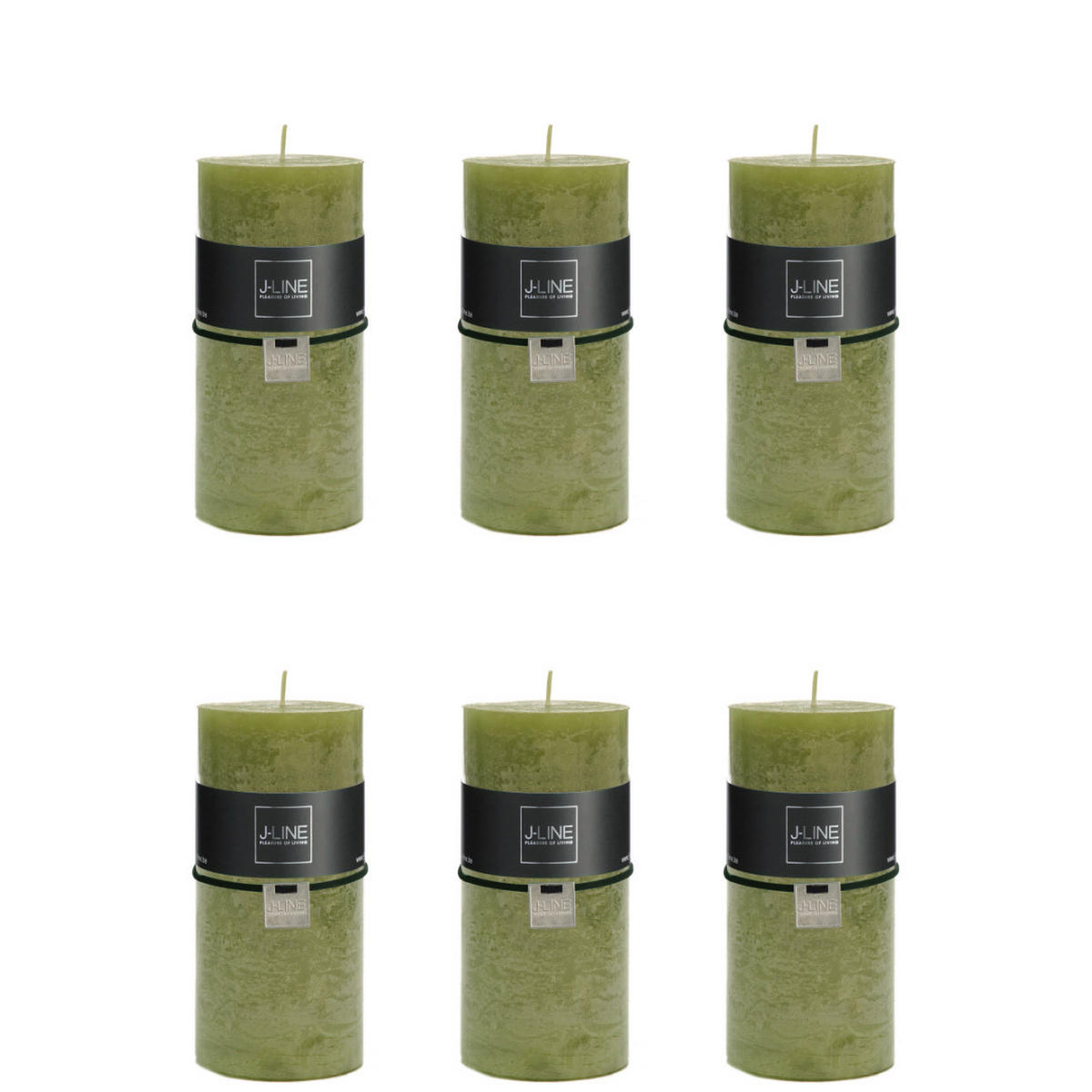 DUFTKERZE ZART - Grün - L - 52 Std. - 6er set - Olivgrün, Paraffin (7/15cm) - J-Line