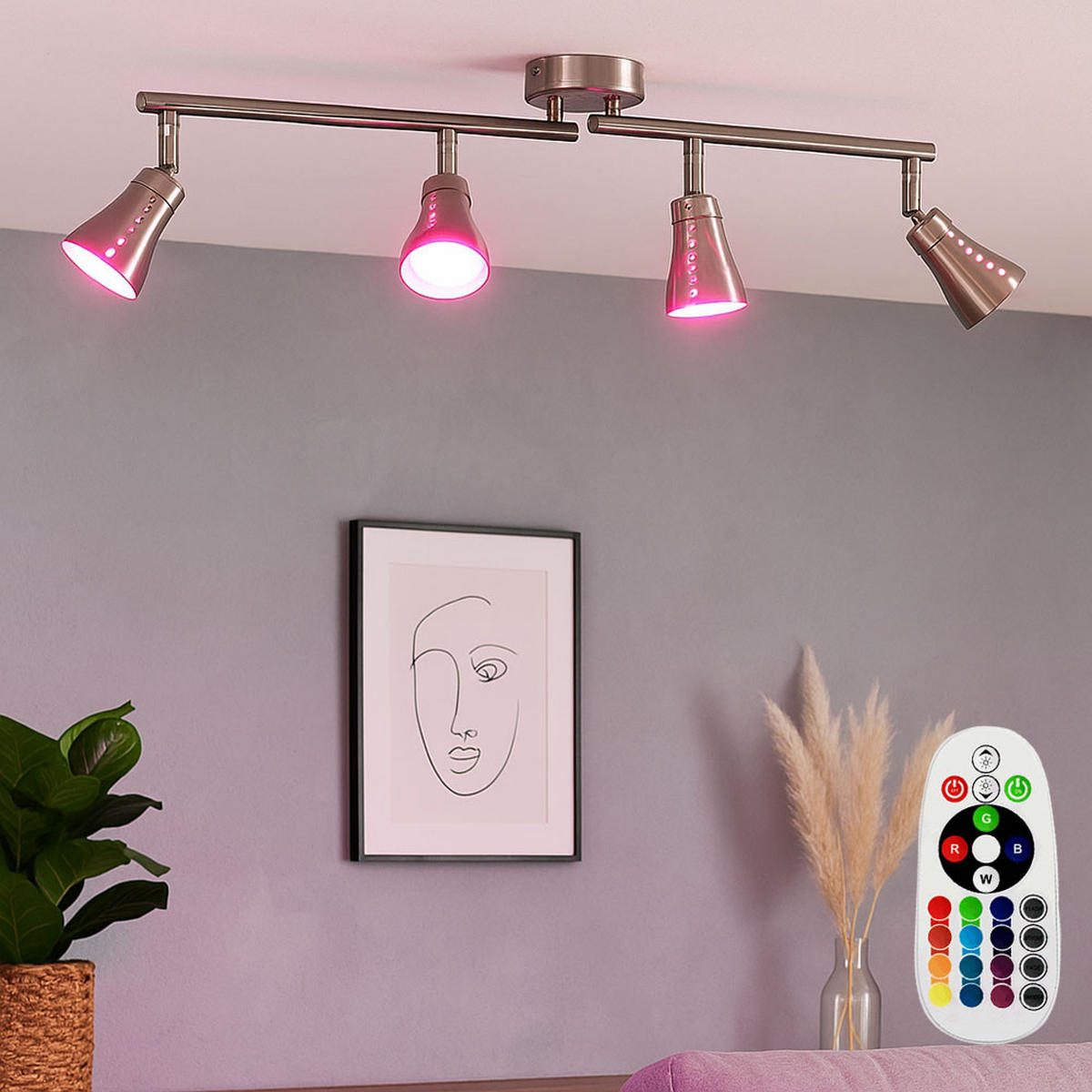 LED DECKENLEUCHTE GROSETTO Silber - Silberfarben, Metall (62.5/8/16cm)