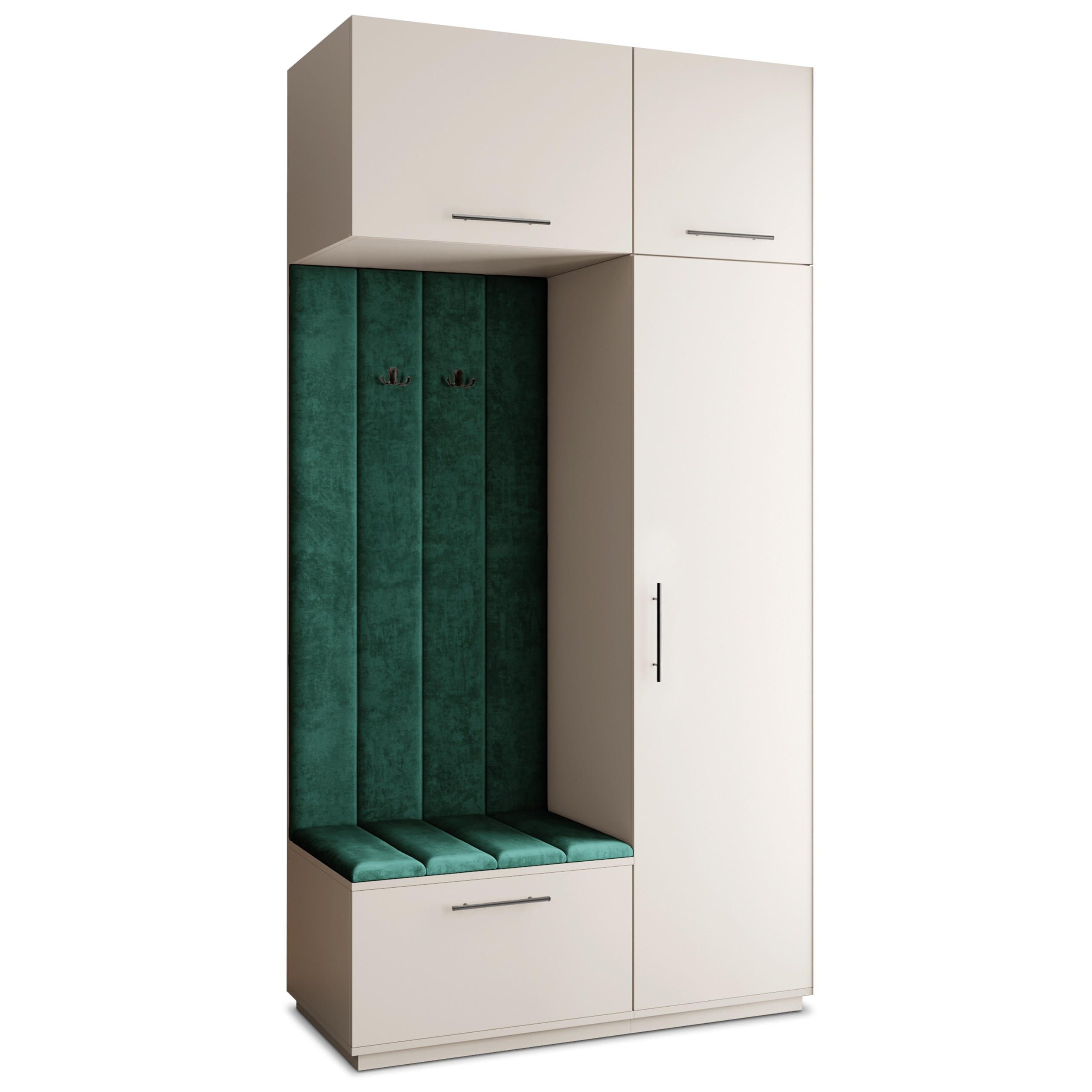 GARDEROBENSCHRANK REMA 120/240/60 cm Modern Garderobe-Set Kaschmir - Kaschmir/Grün, Holzwerkstoff (120/240/60cm) - MASSENO