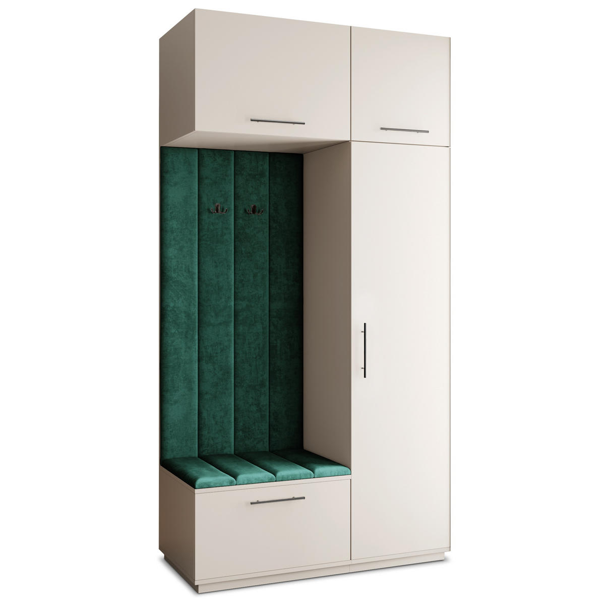 GARDEROBENSCHRANK REMA 120/240/60 cm Modern Garderobe-Set Kaschmir - Kaschmir/Grün, Holzwerkstoff (120/240/60cm) - MASSENO