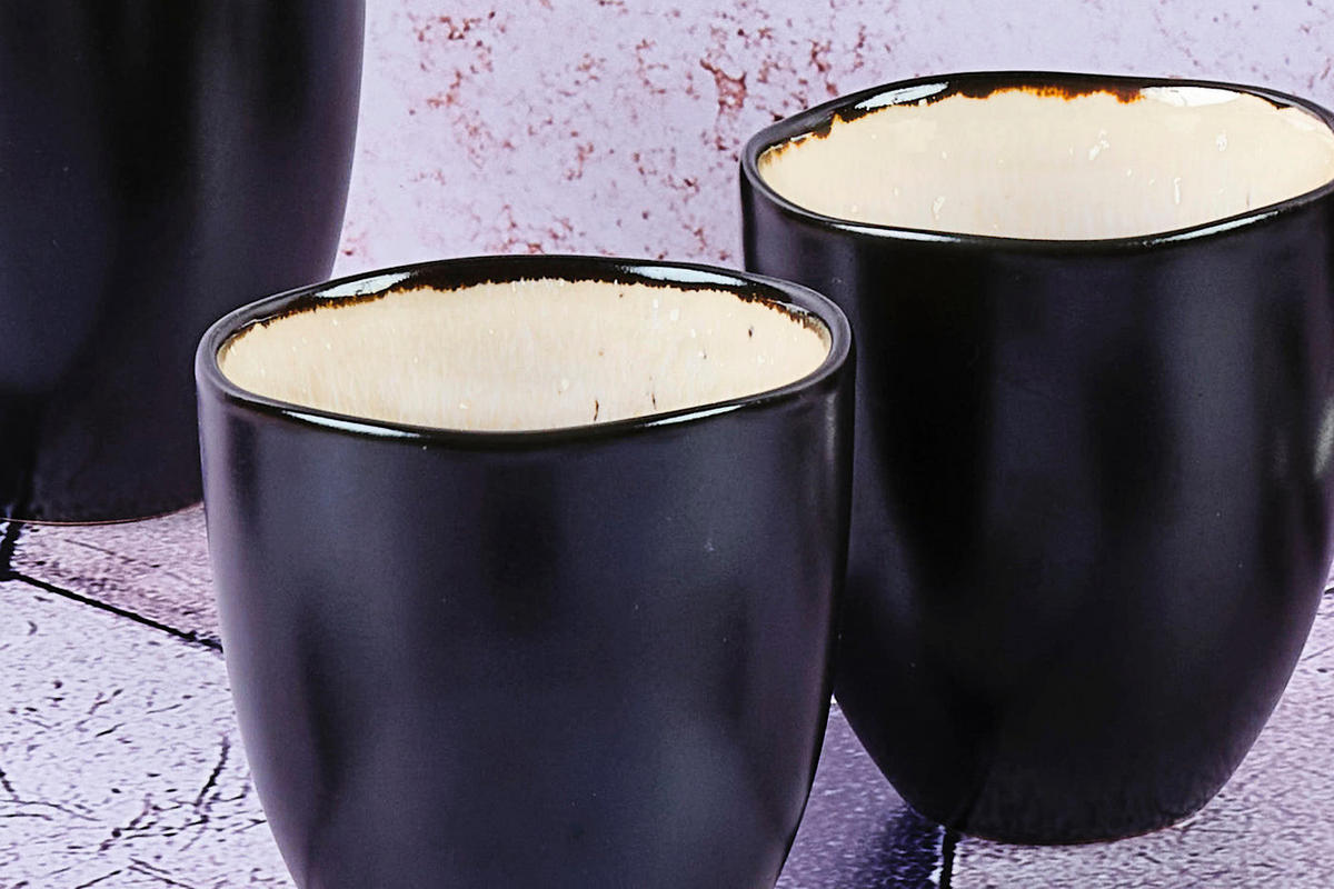 BECHER Iris 150ml - 6er-Set - Elfenbeinweiß - Weiß, Keramik (0.15L) - Björn