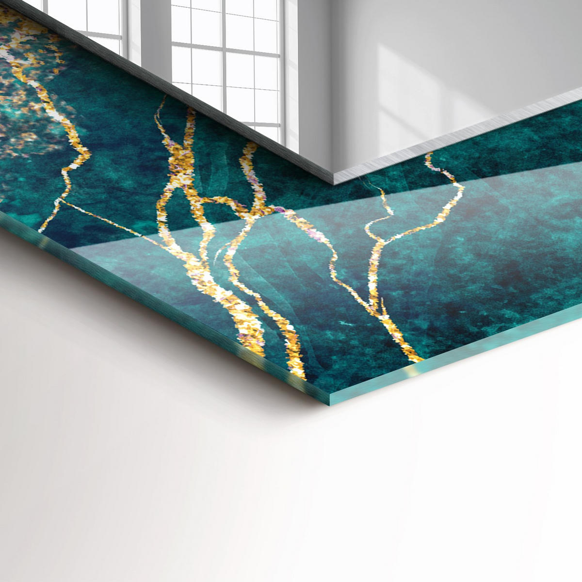 SPIEGEL 80 x 60 cm Rechteckig mit Aufdruck - Grün, Glas (80/60/0.4cm) - TULUP