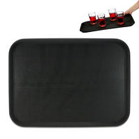 SERVIERTABLETT - Schwarz, Kunststoff (56/2.5/41cm) - Relaxdays