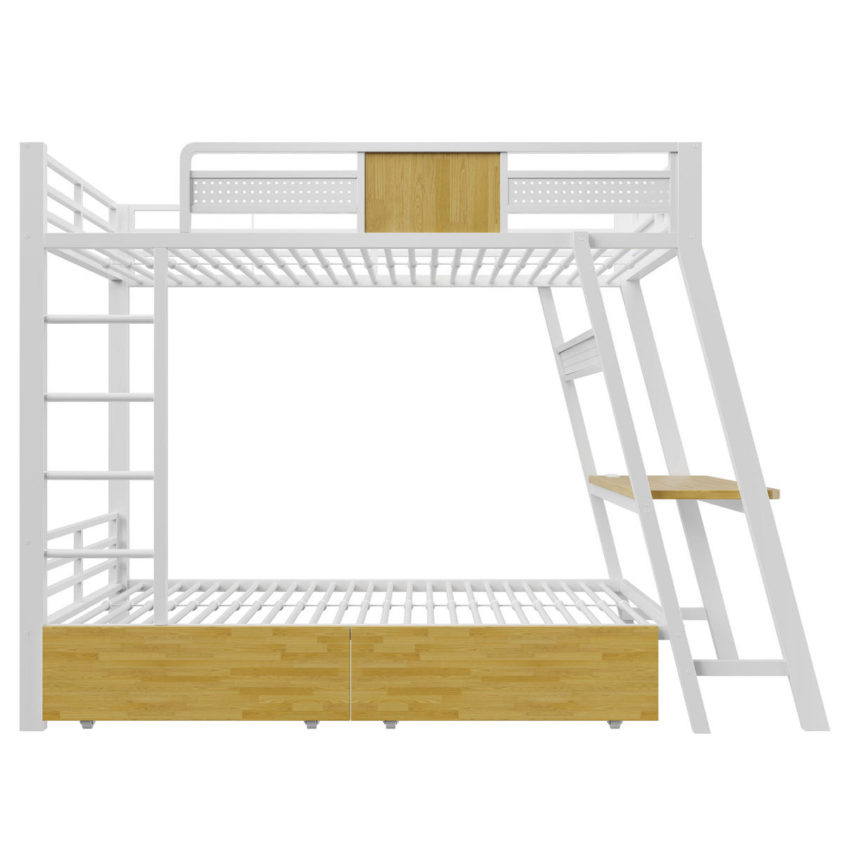 ETAGENBETT 90/200 cm DE-32591 Gaming-Design mit LED Weiß - Weiß, Metall (90/200cm) - ComfortXL