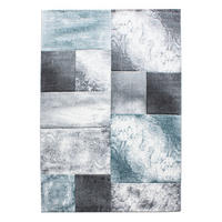 TEPPICH Kurzflor Karo Look Polypropylen Wohnzimmer Blau Rechteckig 120x170 - Blau, Textil (120/170cm) - KADIMA DESIGN