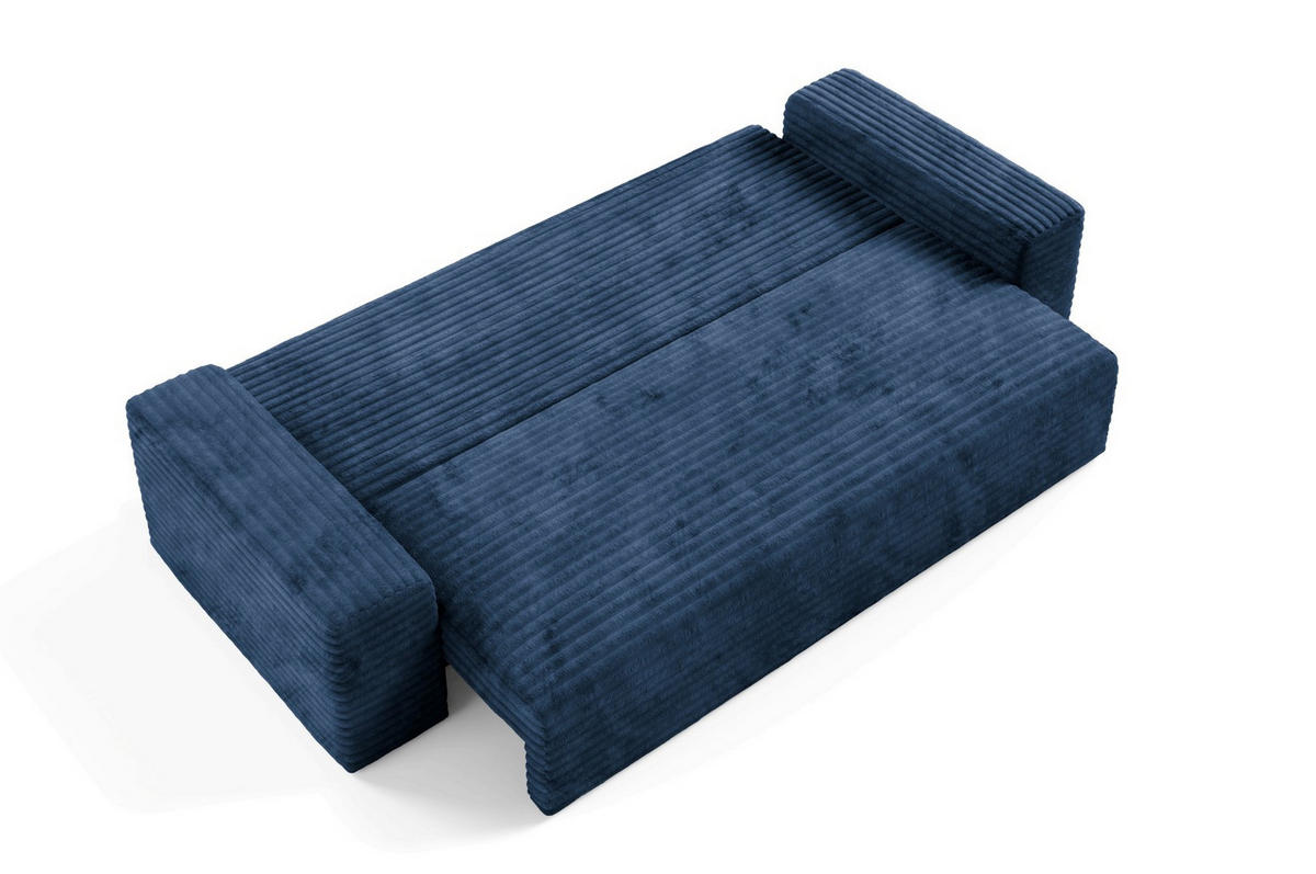 SCHLAFSOFA mit Bettkasten Dunkelblau - Schwarz/Dunkelblau, Holz/Holzwerkstoff (260/70/102cm) - Furnisell