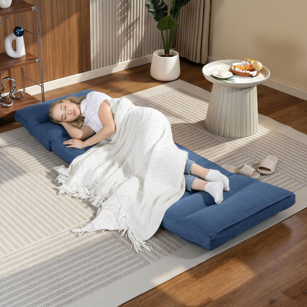 SOFA Blau 203.0/70.0/56.0cm - Blau, Textil (70/56/203cm)