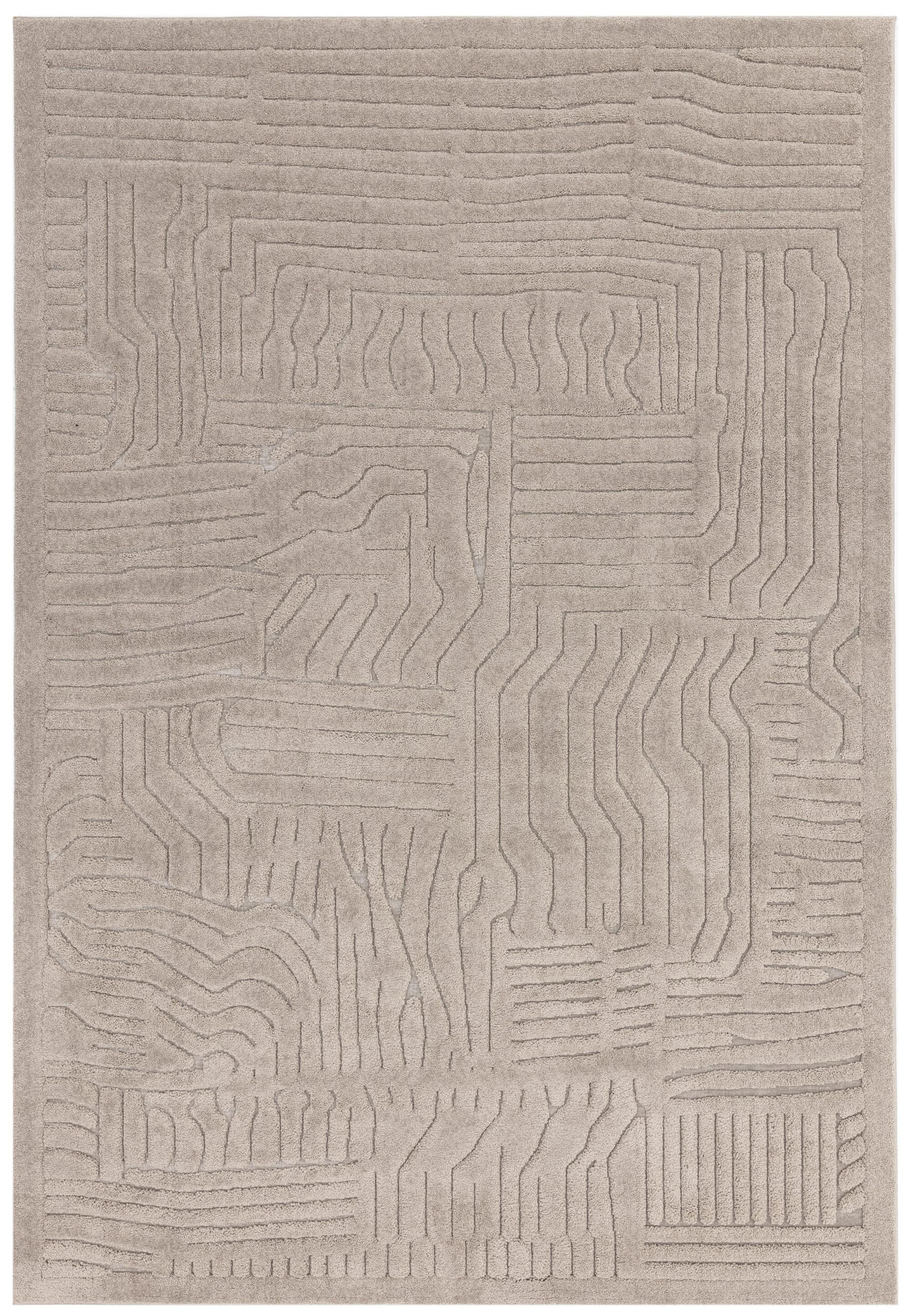 TEPPICH Strukturflor 3D hoch-tief abstrakt EDEN-Carlisle, Taupe 160x230 cm - Taupe, Textil (160/230cm) - KADIMA DESIGN
