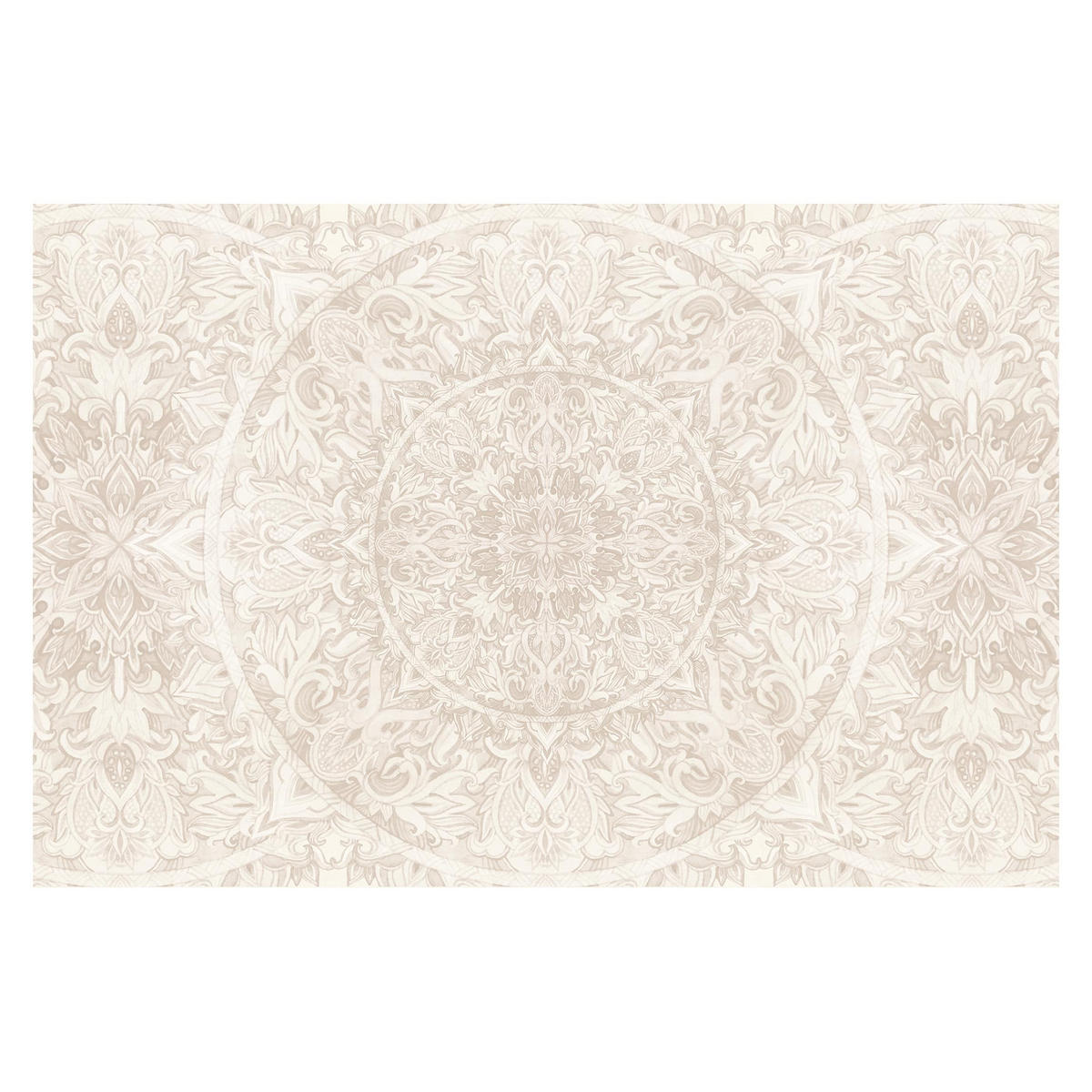 FOTOTAPETE Mandala Aquarell Muster Ornament beige 288/190 cm - Eichefarben, Papier (288/190cm) - Bilderwelten