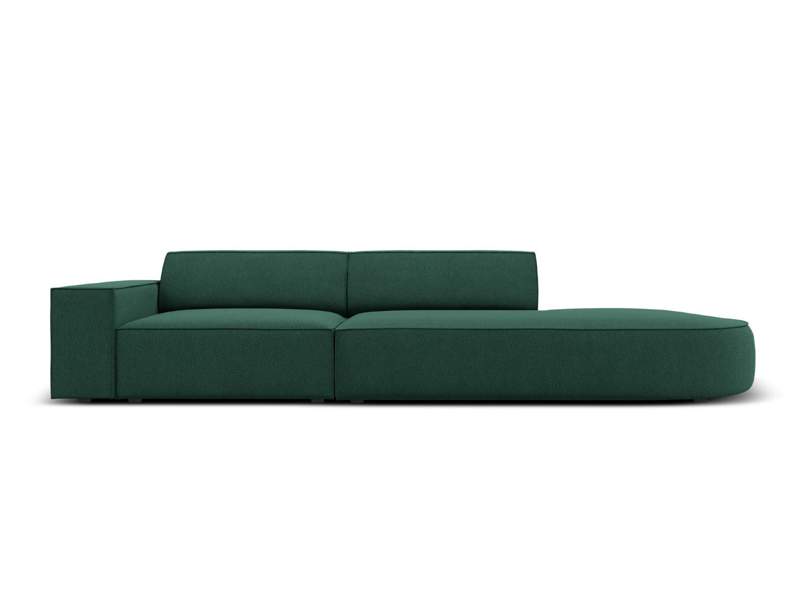RECHTES-SOFA Jodie aus strukturiertem Stoff grün 3 Sitzplätze - Grün, Textil (102/70/262cm) - Micadoni