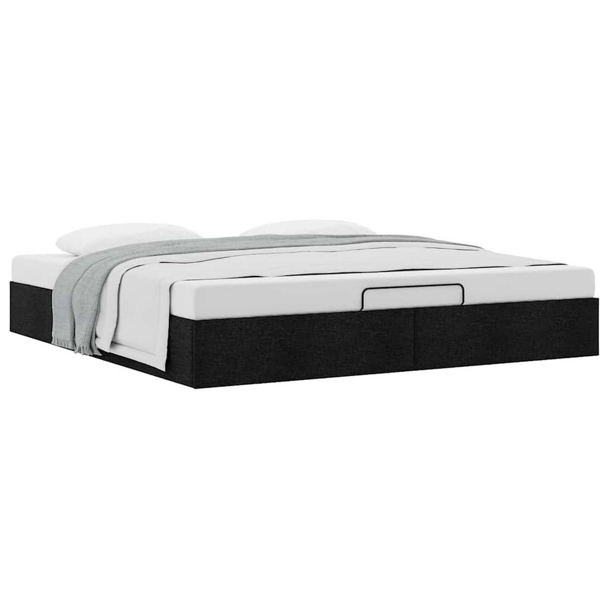 OTTOMAN-BETT Ohne Matratze Schwarz 180/200 Cm Stoff - Schwarz, Holzwerkstoff (180/200cm) - vidaXL
