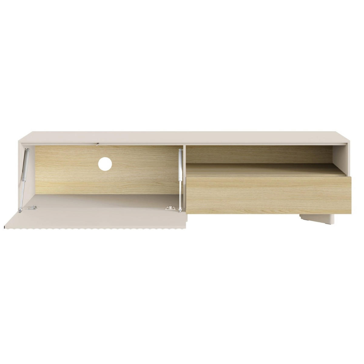 TV stolek Distria Kašmírově šedý 175/46/35 cm - béžová/šedohnědá, kompozitní dřevo (175/46/35cm) - Selsey