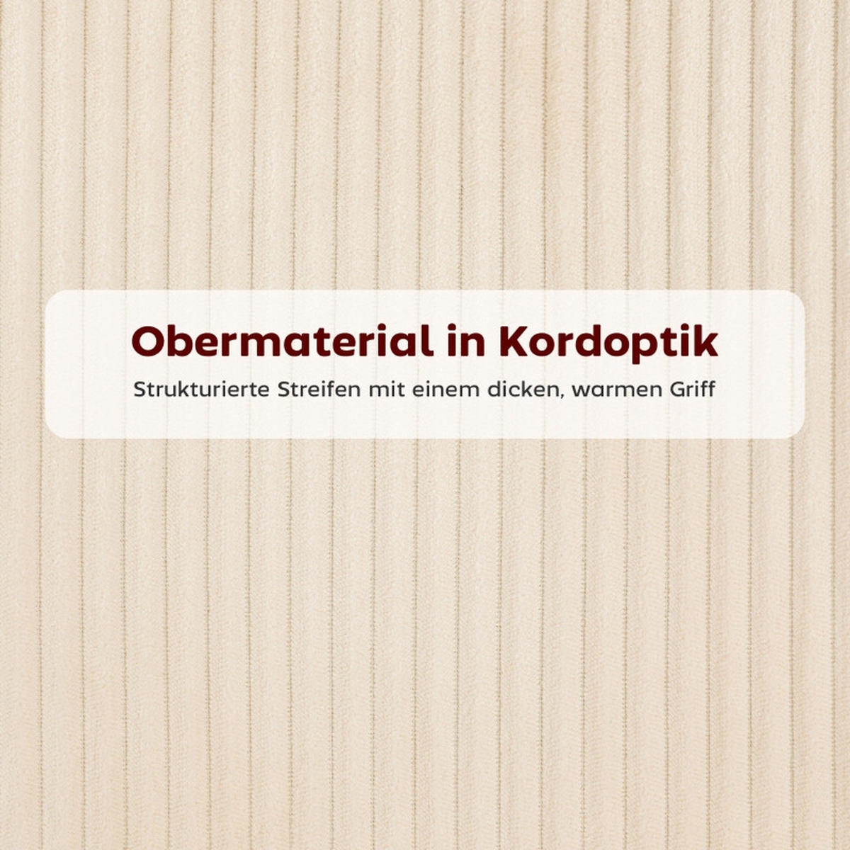 ARMLEHNSTUHL DE-36053 Cordbezug mit Metallbeinen Beige - Beige, Metall (57/85.5/62.5cm) - ComfortXL