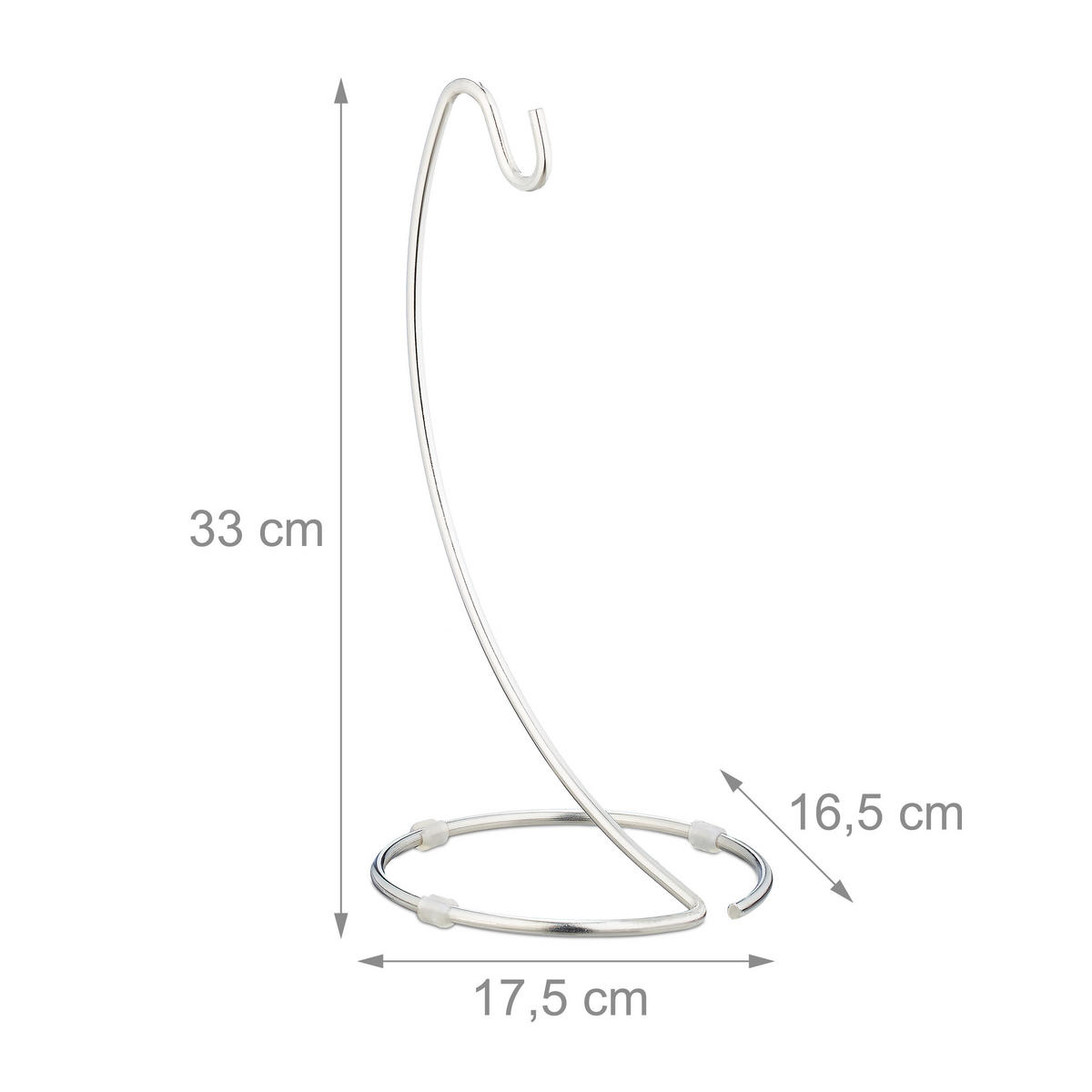 BANANENHALTER - Silberfarben, Metall (17.5/33/16.5cm) - Relaxdays