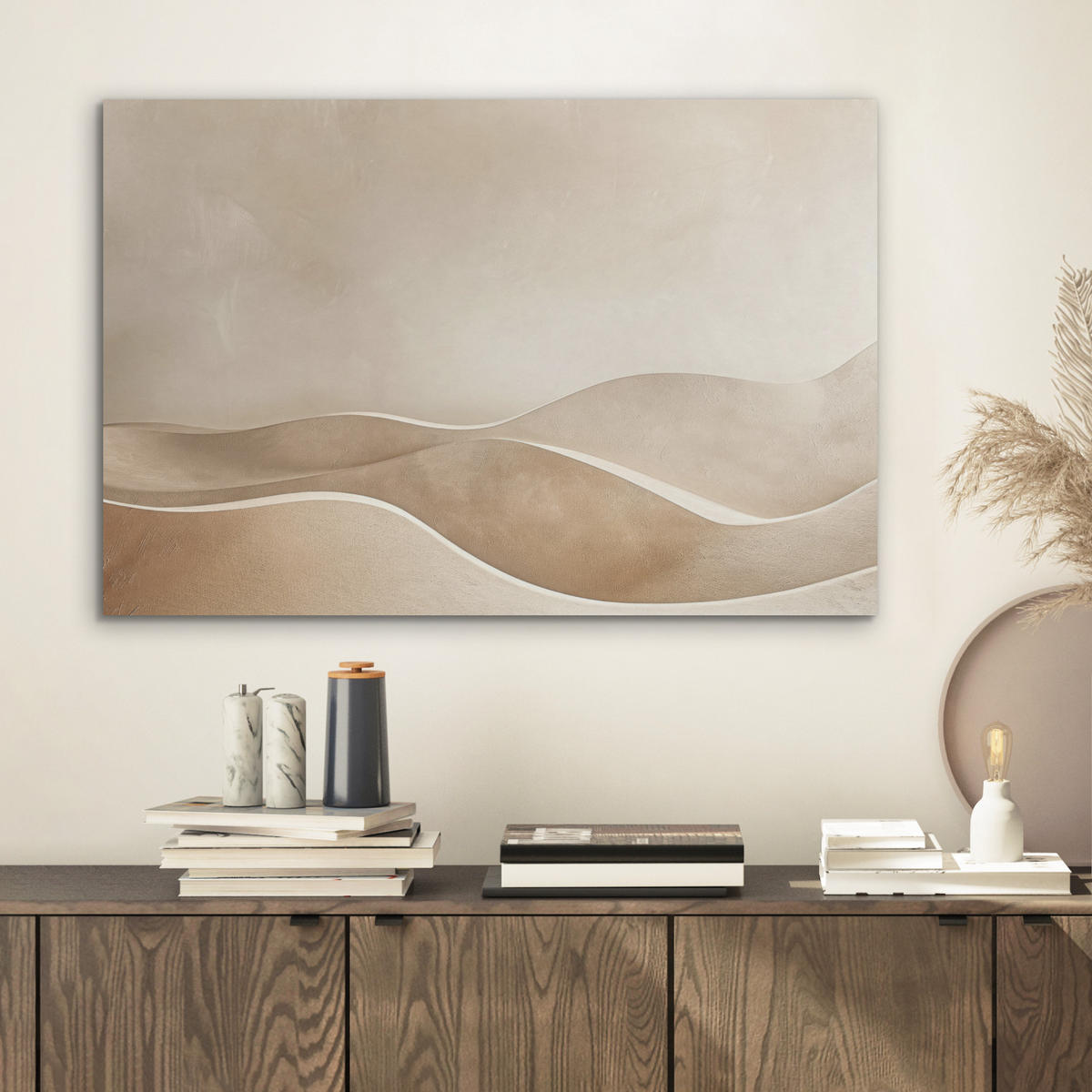 AKUSTIKBILD Beige - Natur - Abstrakt - Modern Wanddeko 70x50 cm - Beige, Kunststoff (70/50/0.9cm) - MuchoWow