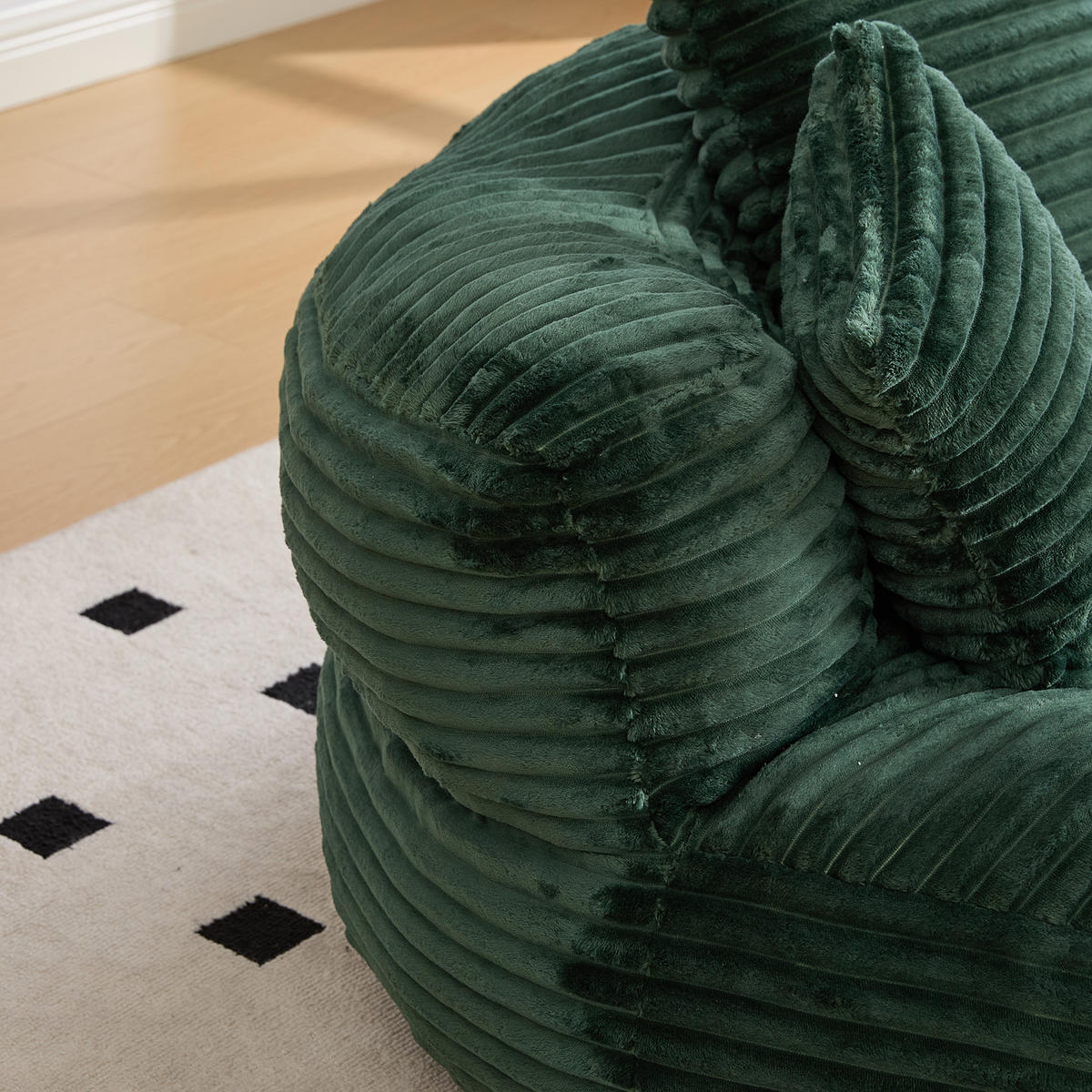 SITZSACK Cord Smaragdgrün mit Kissen - Jadegrün, Textil (108/52/108cm) - WISHDOR