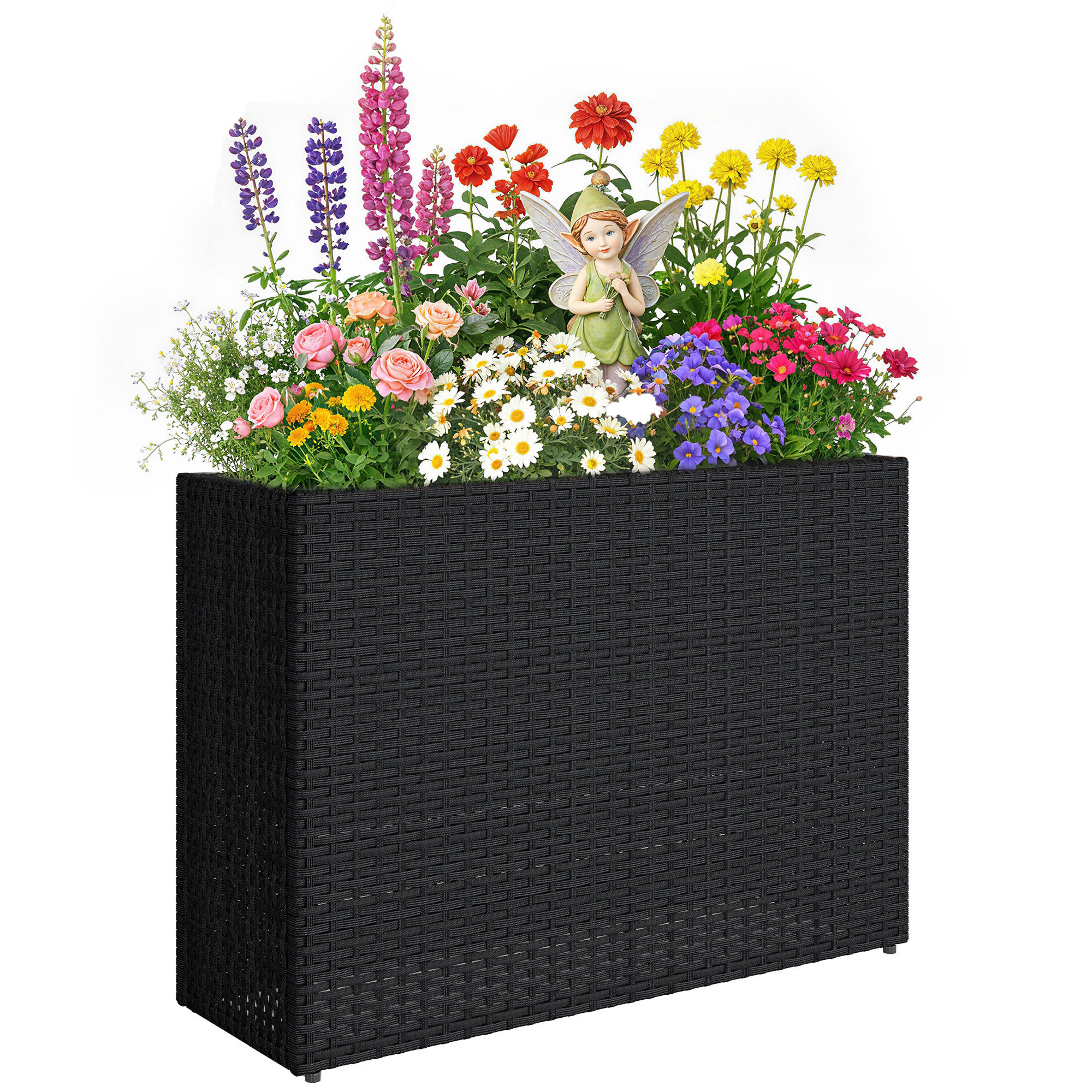 HOCHBEET DE-16060 höhenverstellbar Schwarz - Schwarz, Metall (81/58/28cm) - ComfortXL