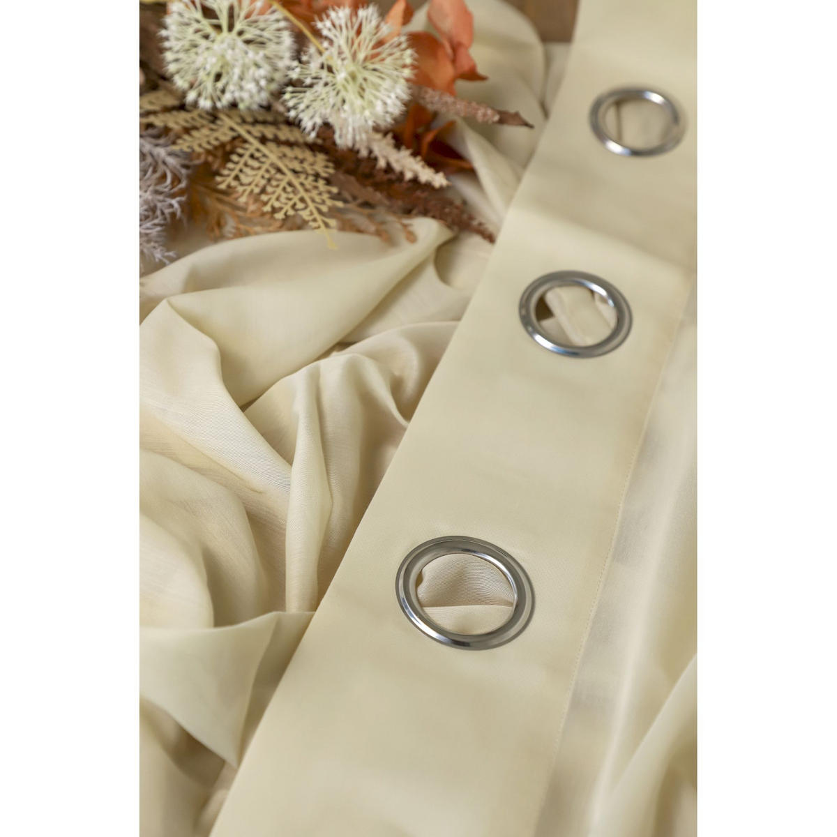 ÖSENVORHANG SOLID transparent - Beige, Textil (140/1/250cm) - Schöner Wohnen