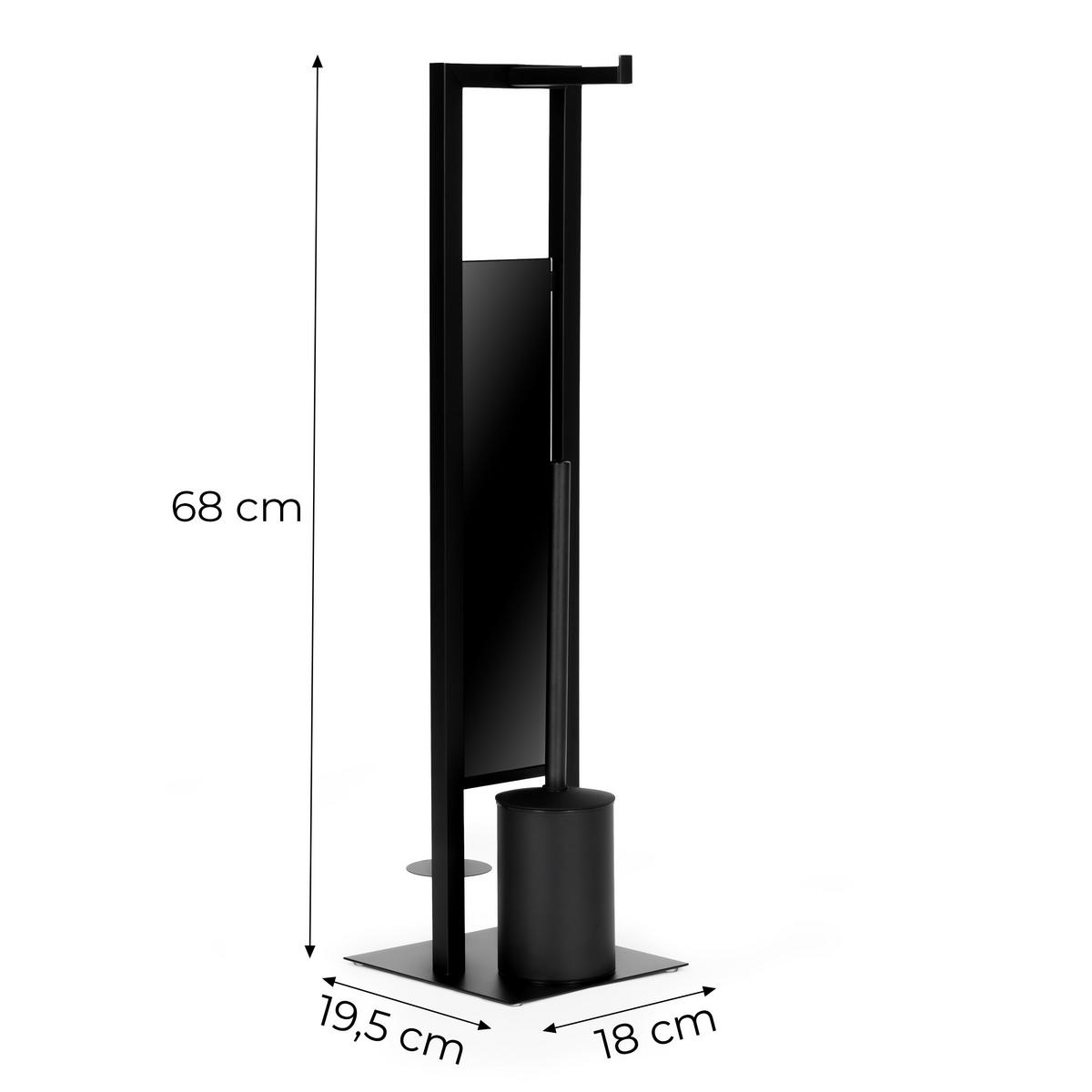 WC-GARNITUR Schwarz Glastrennwand - Schwarz, Glas/Kunststoff (19.5/68/18cm) - Mat-Haus