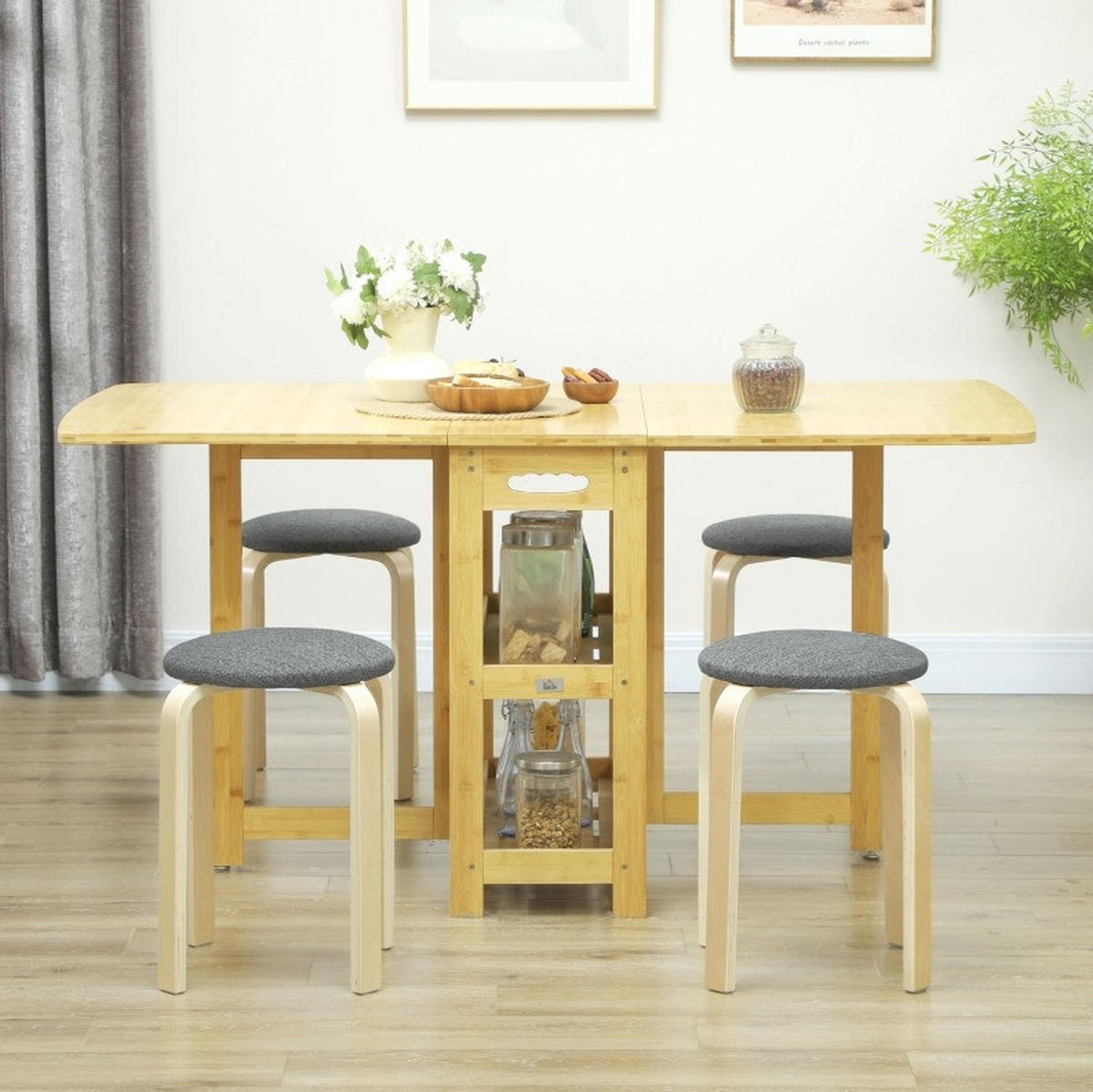 STAPELHOCKER 4er-Set 40/40/45 cm Grau aus Holz - Grau, Holz (40/45/40cm) - MIVRAY
