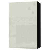 HÄNGESCHRANK Florence W4/60/1 Schwarz / RAL 1013 perlweiß HG 60 / 32,5 / 96cm - Türanschlag rechts - Weiß Hochglanz/Schwarz, Holz/Holzwerkstoff (60/96/32.5cm) - Feldmann-Wohnen