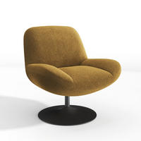 DREHSESSEL RETRO Schlingenvelours Senf 71cm - Gelb/Dunkelgelb, Textil (71/80/76cm) - Premium Interiors