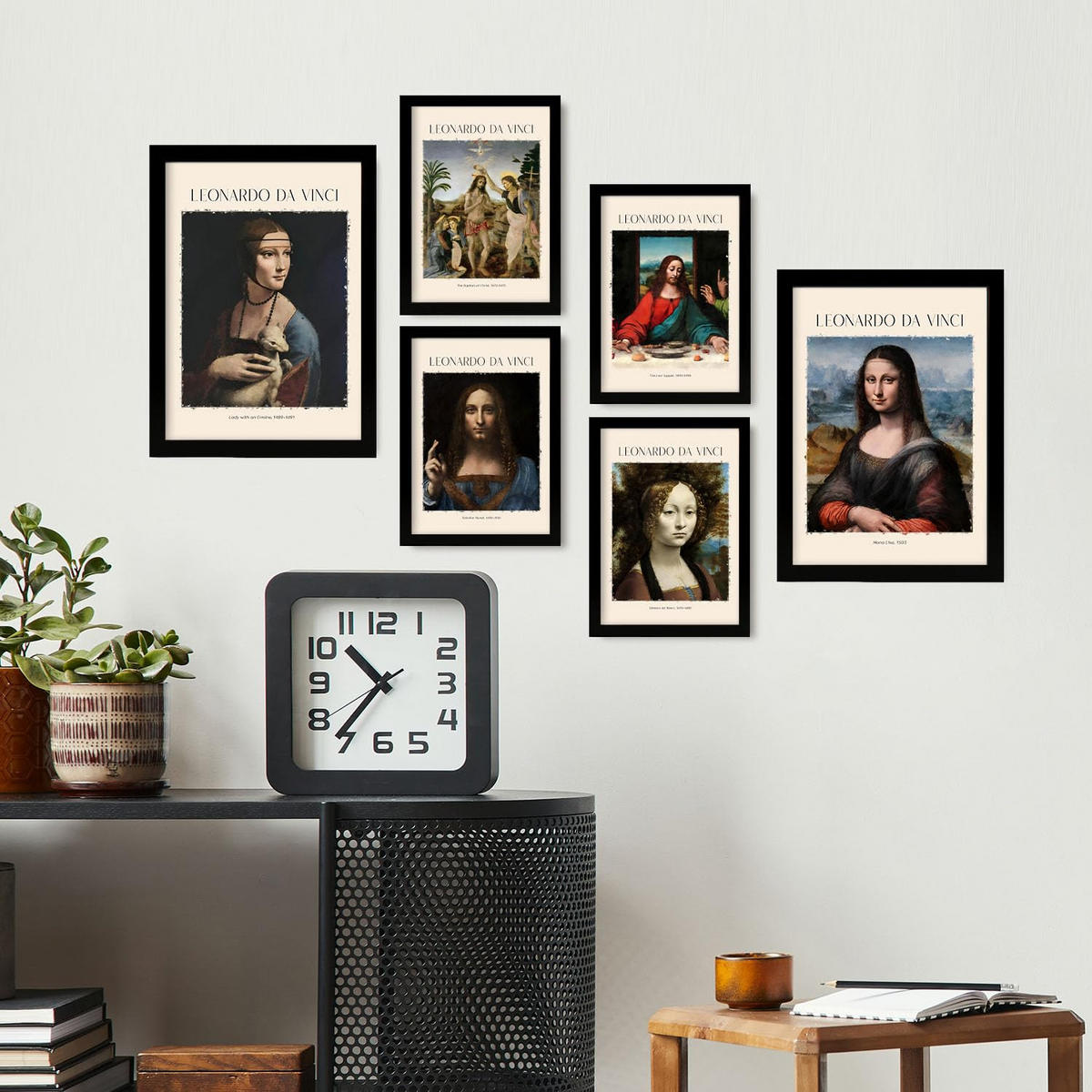 POSTER Set Mit 6 Da Vinci Größe A3 & A4 Rahmenlos - Klar, Papier (29.7/1cm) - Nacnic
