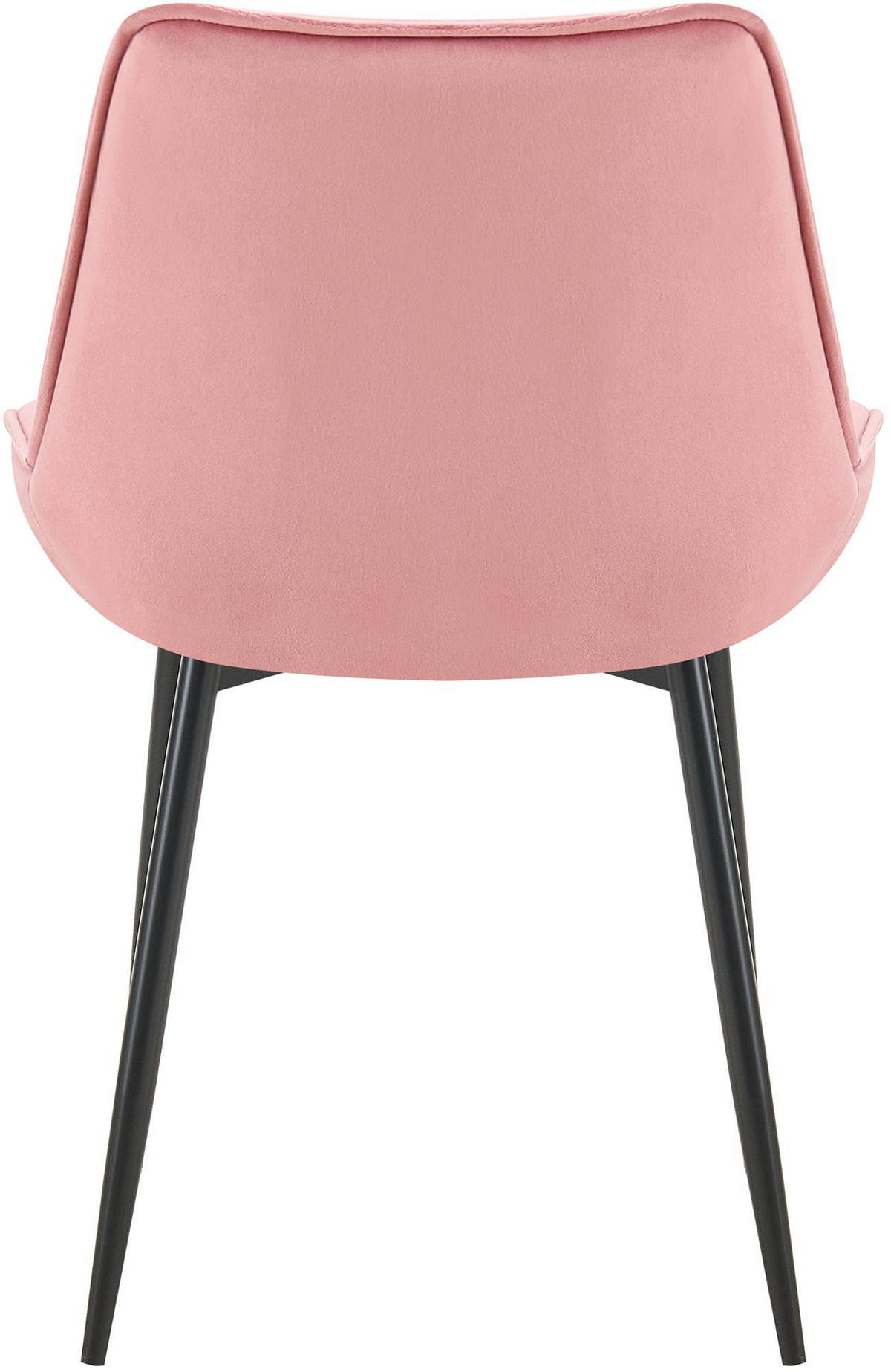 STUHL Samt rosa - Schwarz/Rosa, Textil/Metall (52/84/59cm) - CLP