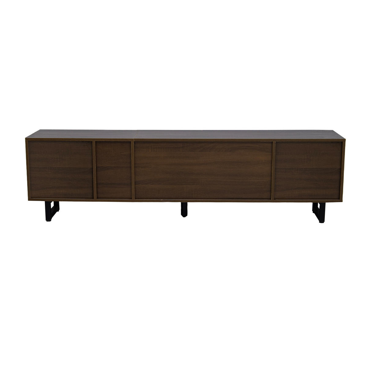 TV-LOWBOARD 180/38/50 cm in Schwarz/Natur mit Hochglanzfronten und 4 Türen - Hellbraun, Holzwerkstoff (180/50/38cm) - Flora Grace