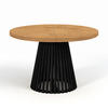 ESSTISCH runder ausziehbarer Tisch für Esszimmer DOVER 90 / 190 cm, Farbe: Eiche Lancelot / Schwarz - Hellbraun/Schwarz, Holz (190/90/77cm) - Dekori_Interiors