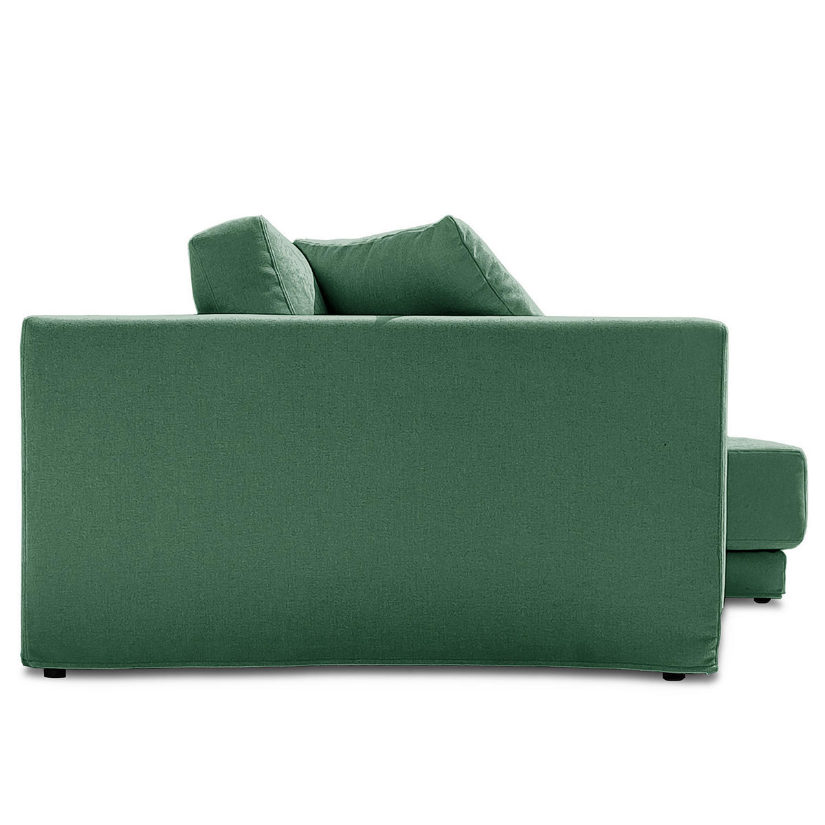 ECKSOFA mit Wechselbezug - Longchair, Webstoff - Schwarz/Grün, Kunststoff/Textil (260/155cm) - home24