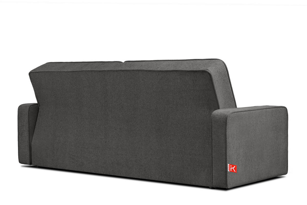 SCHLAFSOFA ORIO 3 Personen, Chenille-Stoff, Graphit - Graphitfarben, Textil (219/90/90cm) - KONSIMO®