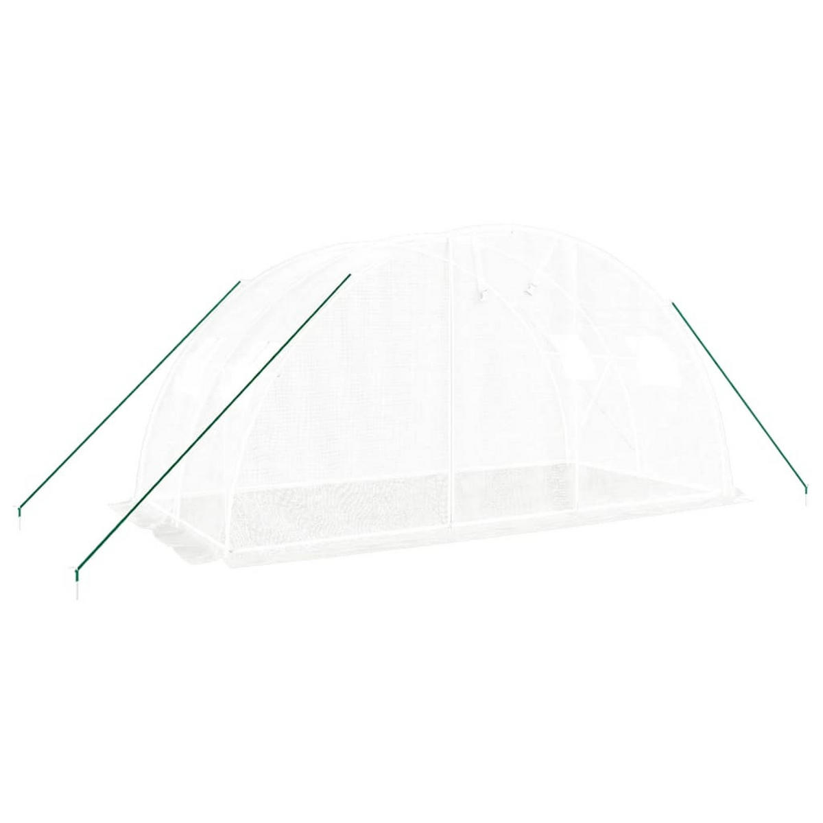 GEWÄCHSHAUS mit Stahlrahmen Weiß 8 m² 4x2x2 m - Weiß, Kunststoff (4/2/400cm)