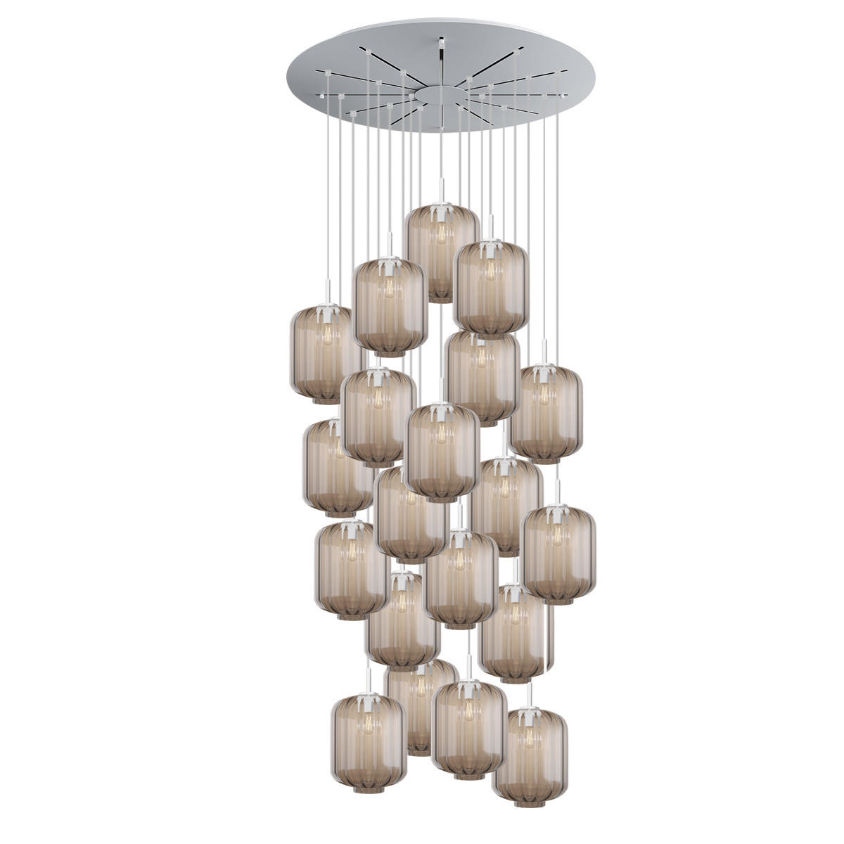 GALERIELEUCHTE Velo 20-flammig Klar Ø 25 cm - Klar/Weiß, Glas (25/25/27cm) - s.luce