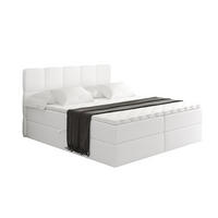 BOXBETT mit Matratze H4 und Lattenrost - LIRO - 160x200 - Weiß Kunstleder - Weiß, Holzwerkstoff/Kunststoff (160/200cm) - ALTDECOR