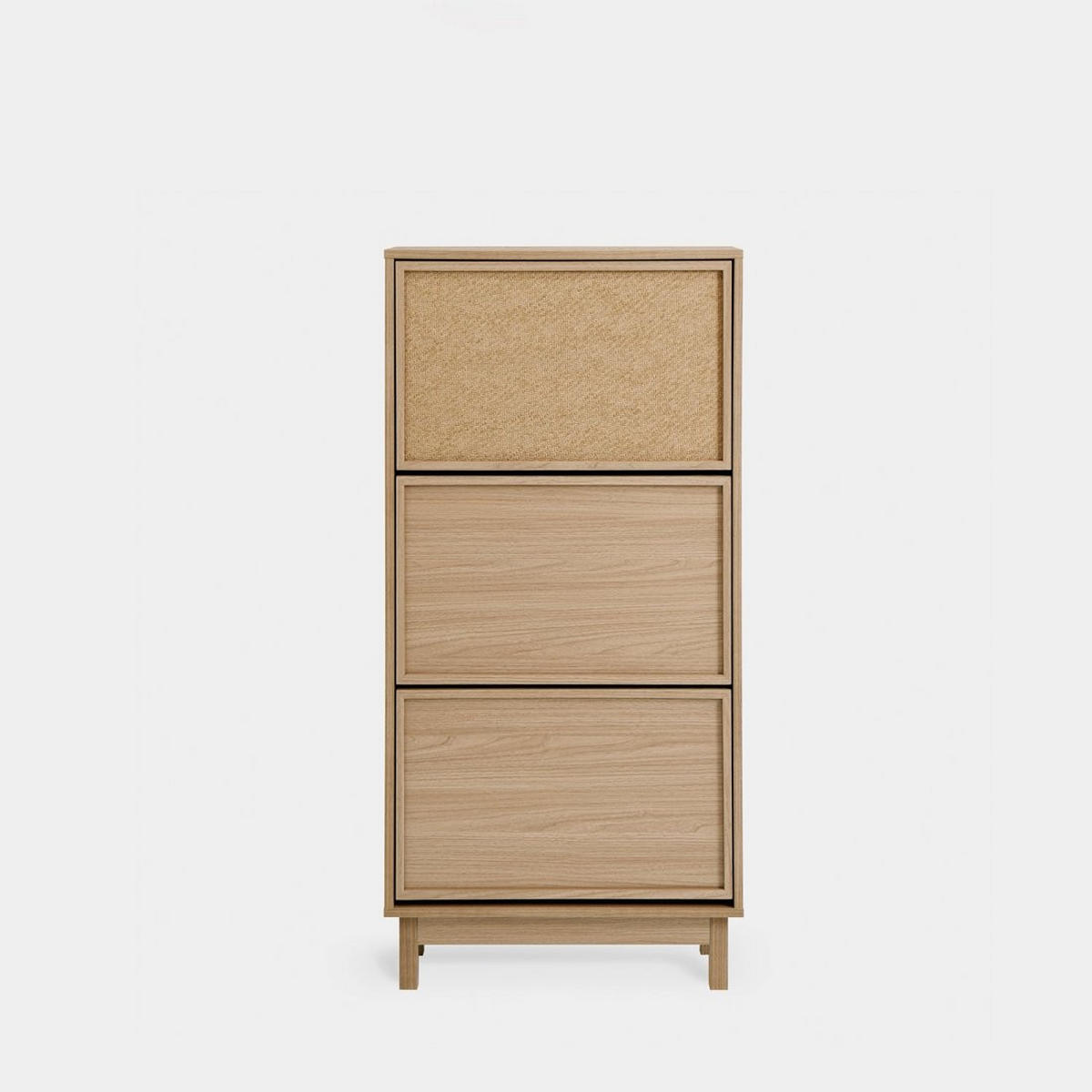 SCHUHSCHRANK SCHMALES Bora Natürlich 60 cm x 125 cm - Naturfarben, Holzwerkstoff (60/125/24cm)