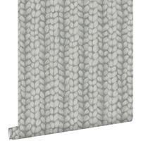TAPETE grob gestricktes Muster 53 cm x 10.05 m - Grau, Papier (53/1000cm) - ESTAhome