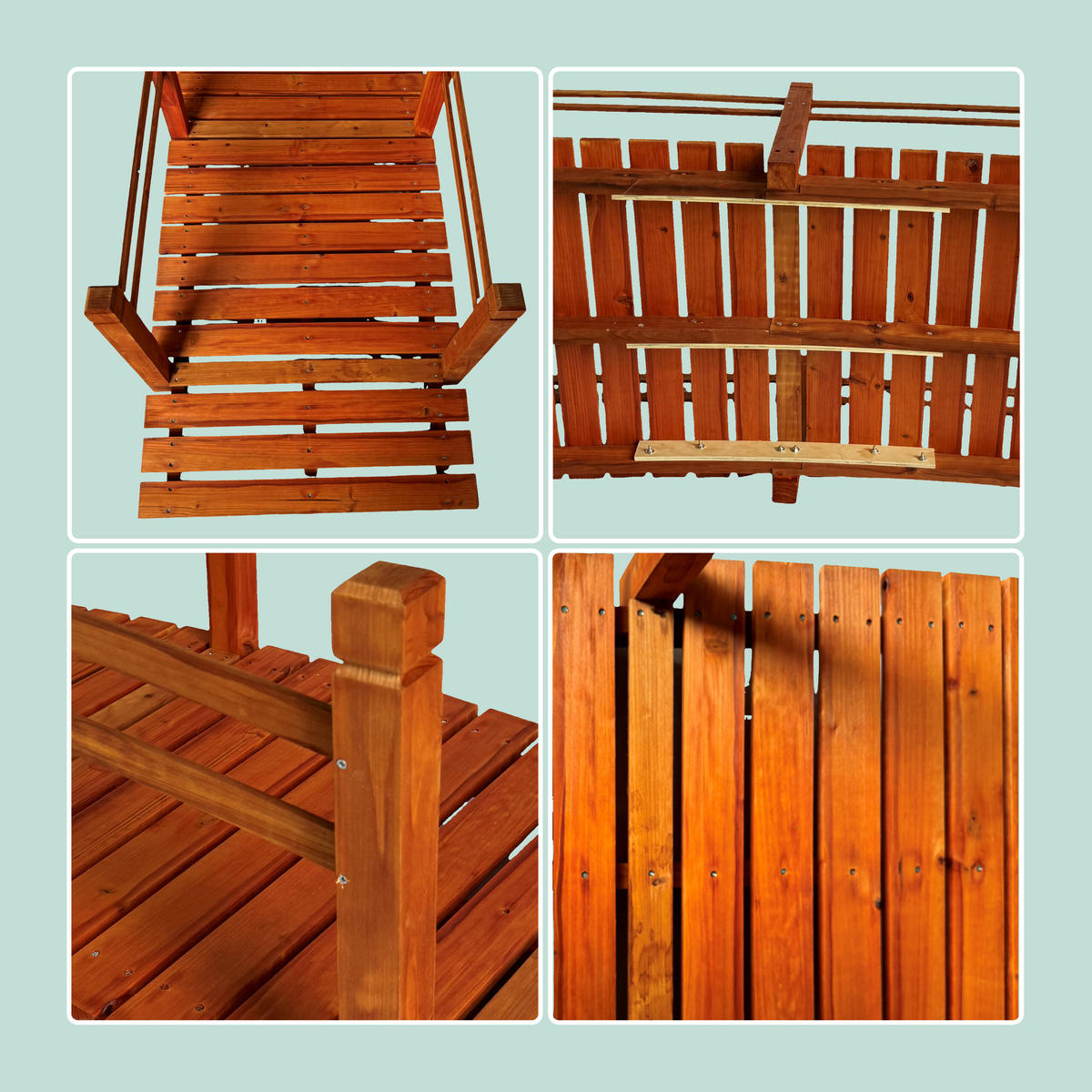 ZAHR. můstek - pomerančová, dřevo (72/185/58cm) - Relaxdays