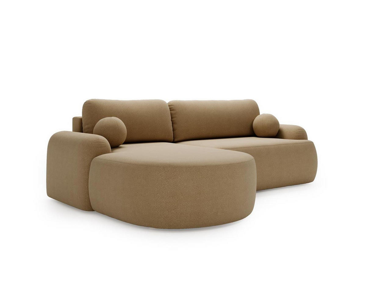 ECKSOFA mit Schlaffunktion L Form OLIO Beige - Beige, Holzwerkstoff (177/261cm) - Compleo24