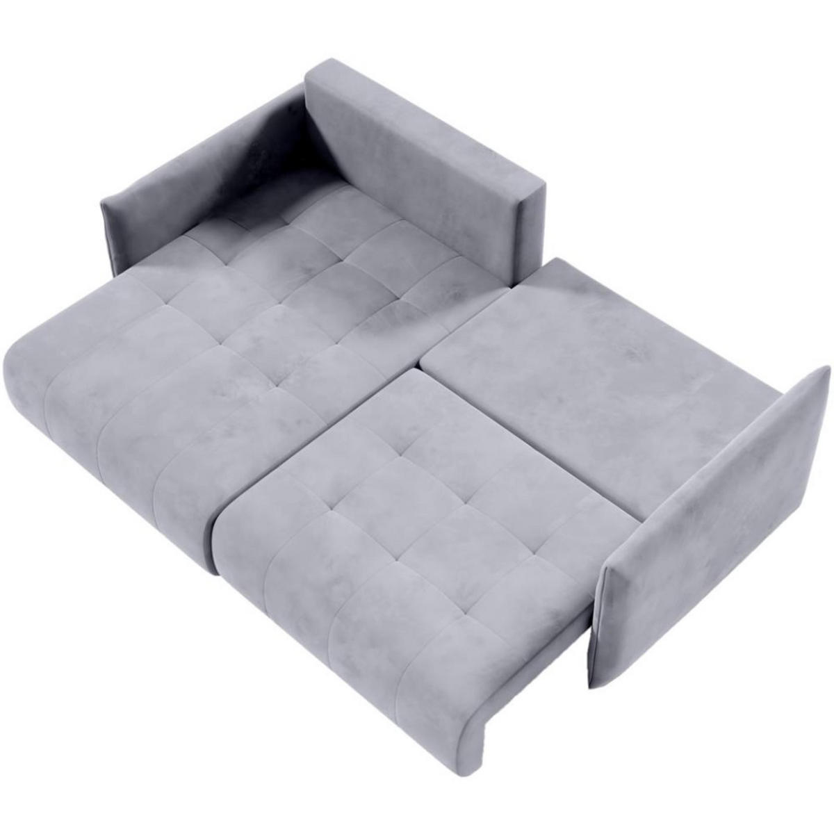 ECKSCHLAFSOFA Henry Mini hellgrau links - Hellgrau/Schwarz, Kunststoff/Textil (221/153cm) - Beautysofa