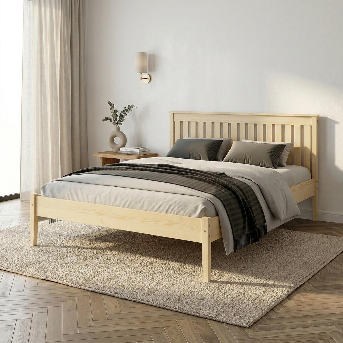 HOLZBETT 120x200 cm in Kiefer - Naturfarben, Holz (120/200cm) - Home Collective