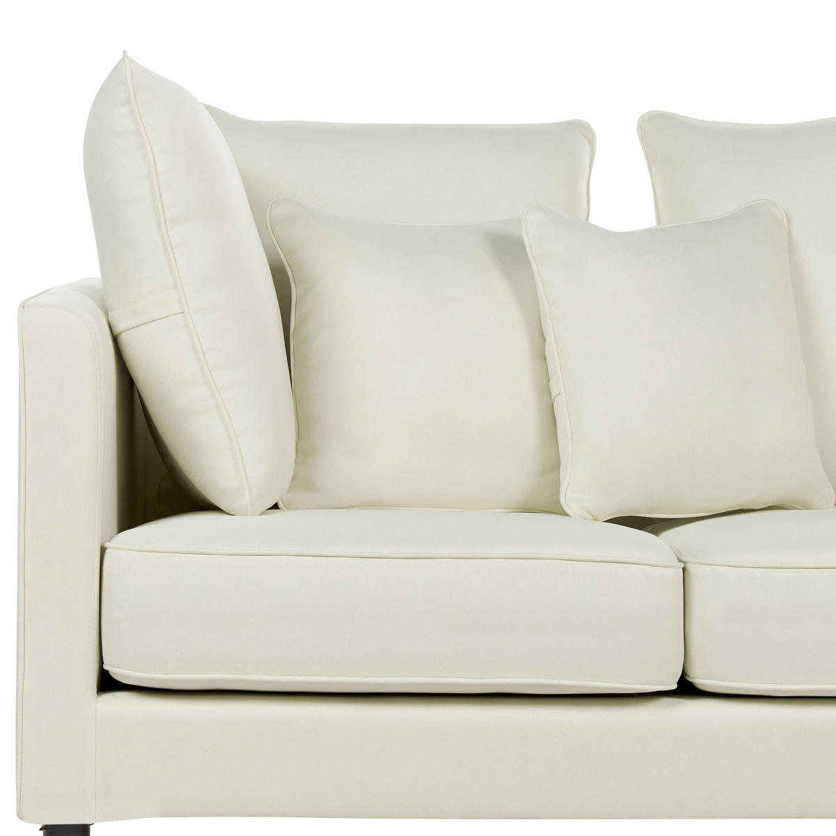 3-SITZER-SOFA cremeweiß Fenstad - Schwarz/Weiß, Textil (200/97/95cm) - Beliani