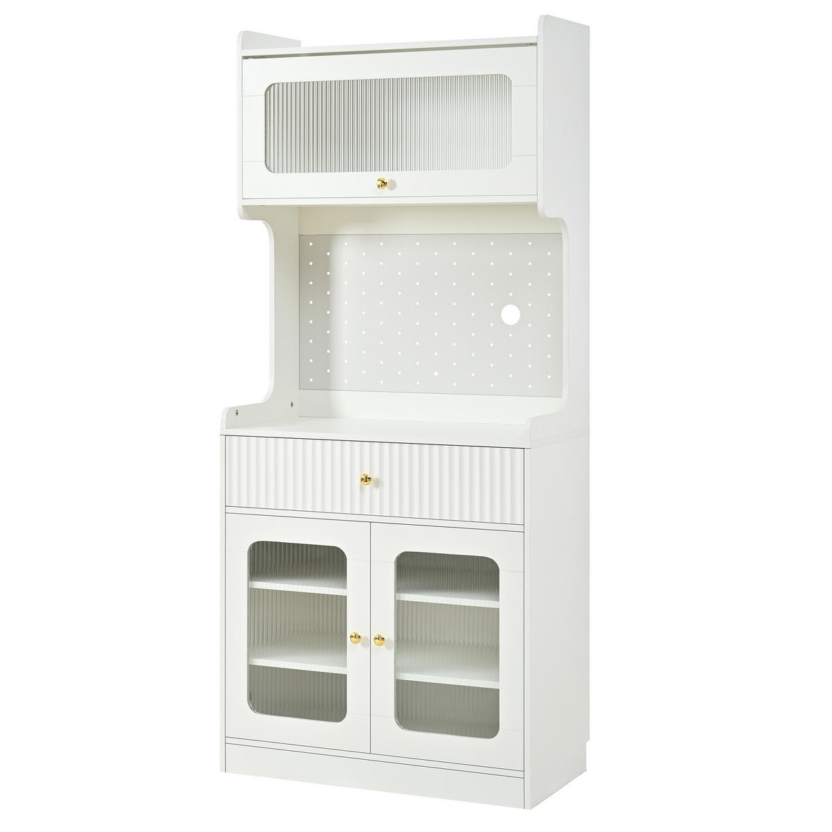 BUFFET Weiß 80/40/180 cm - Weiß, Holz (80/180/40cm) - PANGIVO